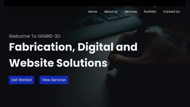 Image of GENR8-3D Website Landing Page